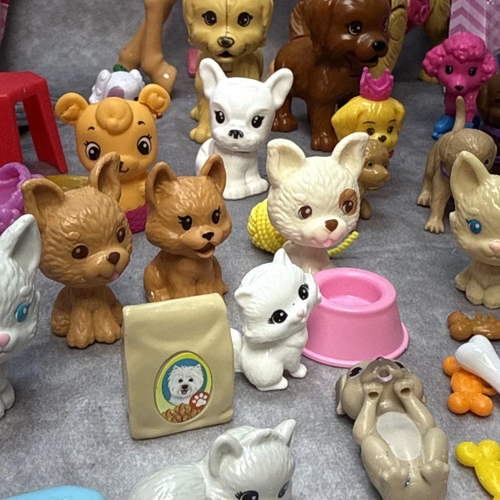 Huge Lot Of Barbie Chelsea 30 Pets Dogs Cats Pony & House Accessories Brushes
